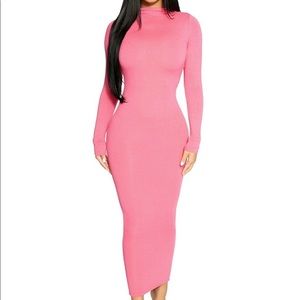 NWT!!!! Pink Naked Wardrobe Long Sleeve Maxi Dress!